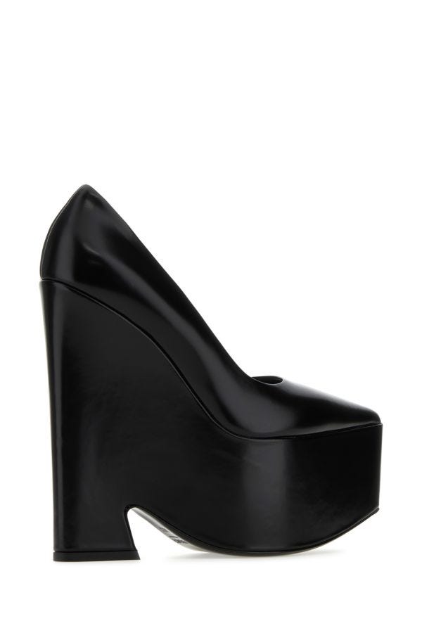 VERSACE | Black leather Tempest pumps