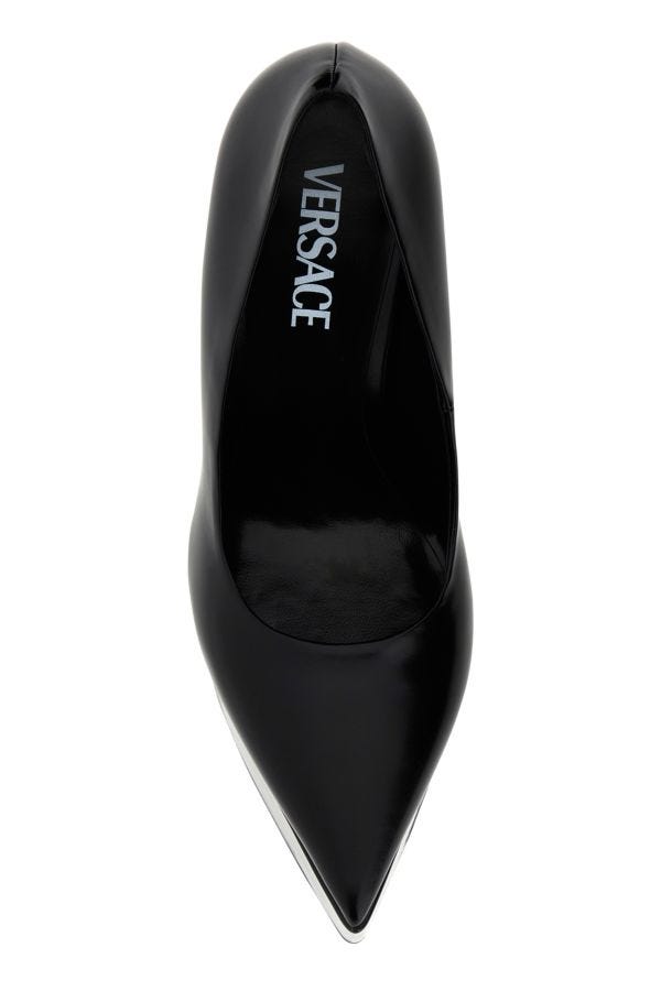 VERSACE | Black leather Tempest pumps