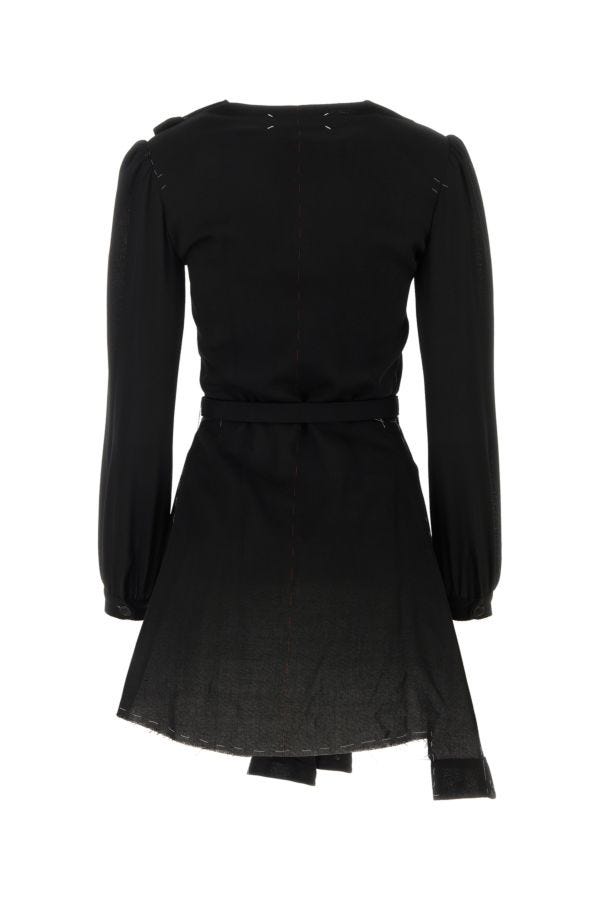 MAISON MARGIELA | Black wool mini shirt dress