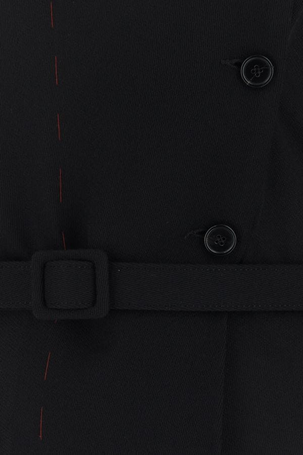 MAISON MARGIELA | Black wool mini shirt dress