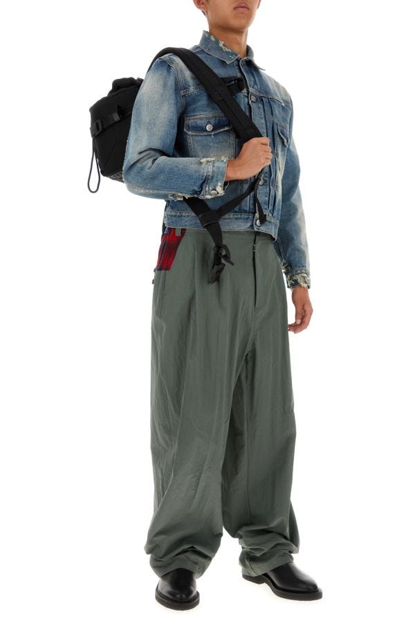 MAISON MARGIELA | Sage green cotton blend wide-leg pant
