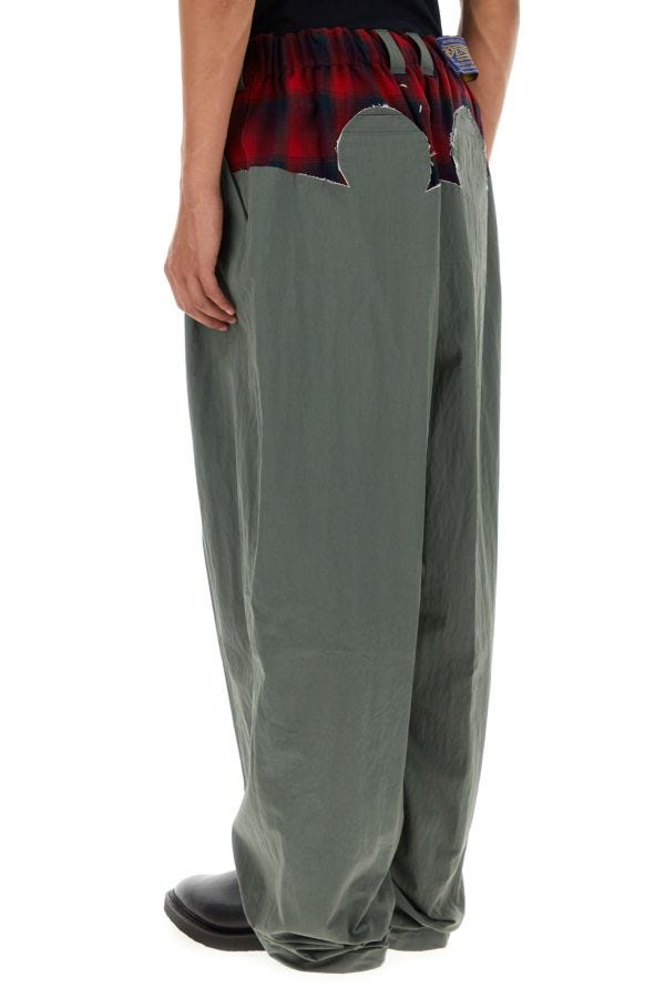 MAISON MARGIELA | Sage green cotton blend wide-leg pant