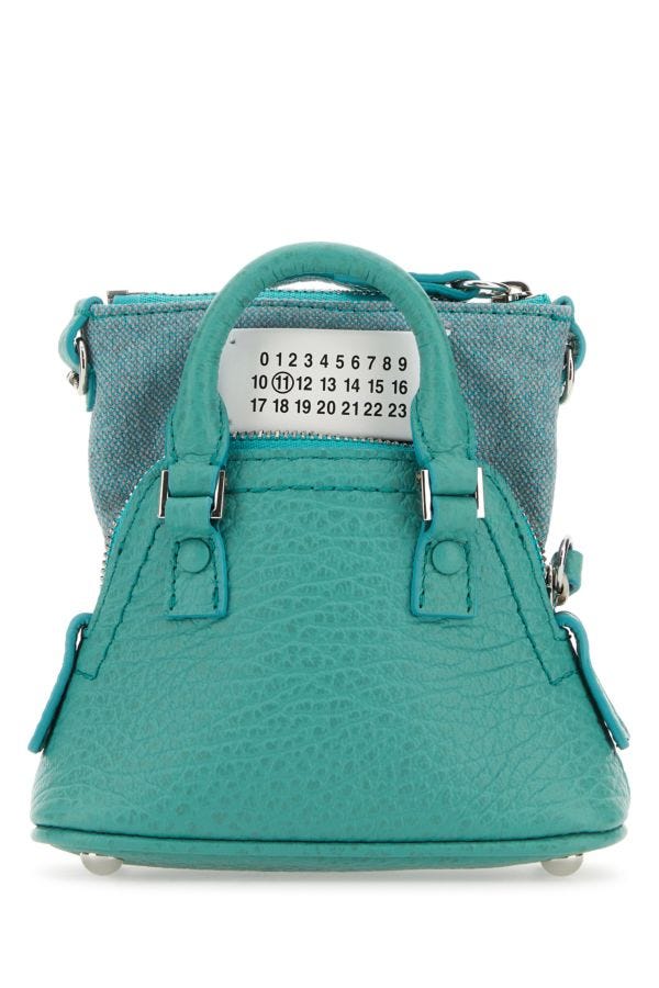 MAISON MARGIELA | Sea green leather and fabric 5AC Classique Baby handbag