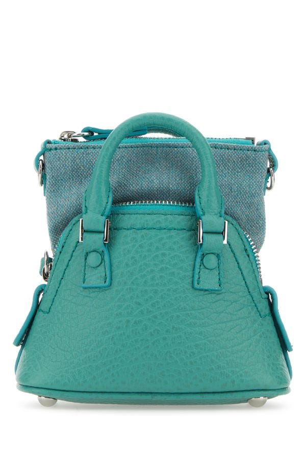 MAISON MARGIELA | Sea green leather and fabric 5AC Classique Baby handbag