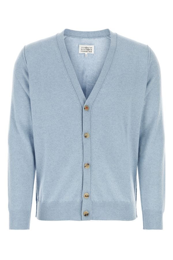 MAISON MARGIELA | Pastel light blue cashmere cardigan
