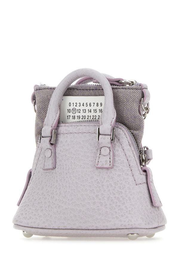 MAISON MARGIELA | Lilac leather and fabric 5AC Classique Baby handbag
