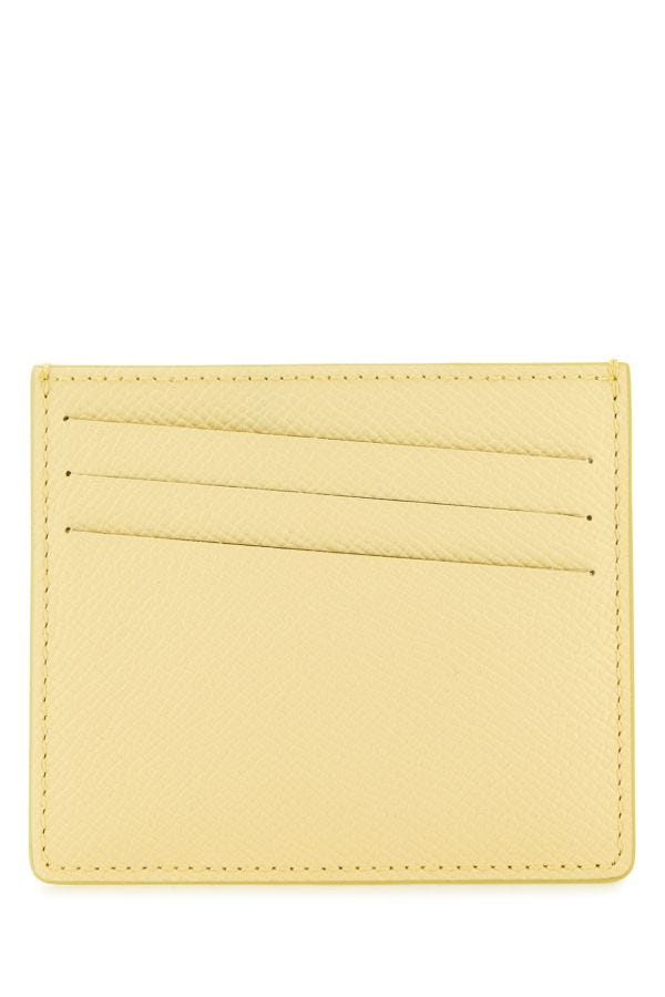 MAISON MARGIELA | Pastel yellow leather Four Stitches cardholder