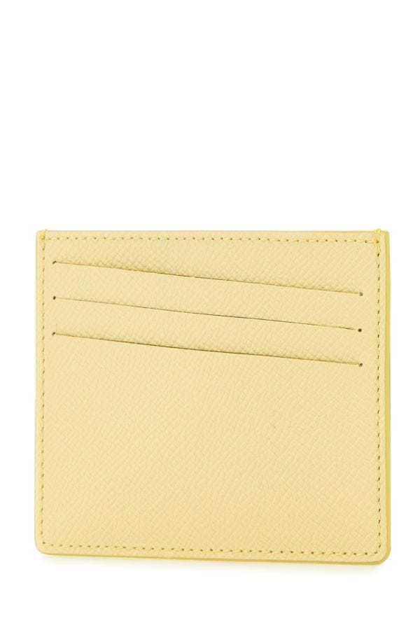MAISON MARGIELA | Pastel yellow leather Four Stitches cardholder