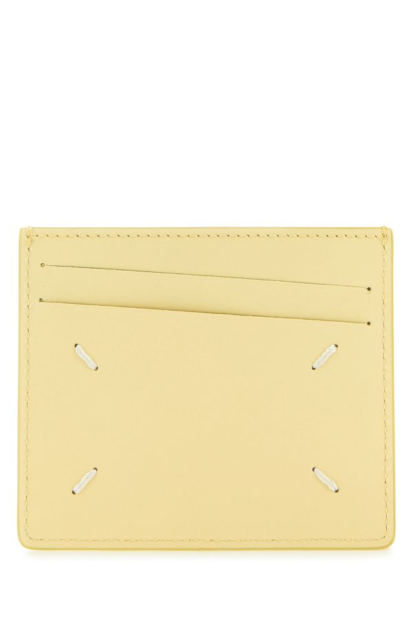 MAISON MARGIELA | Pastel yellow leather Four Stitches cardholder