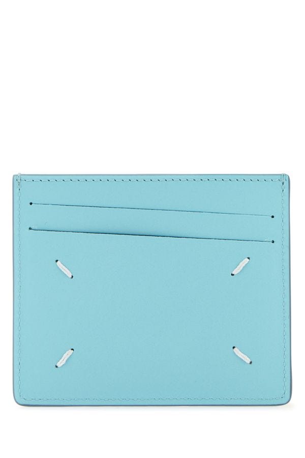 MAISON MARGIELA | Light-blue leather Four Stitches cardholder