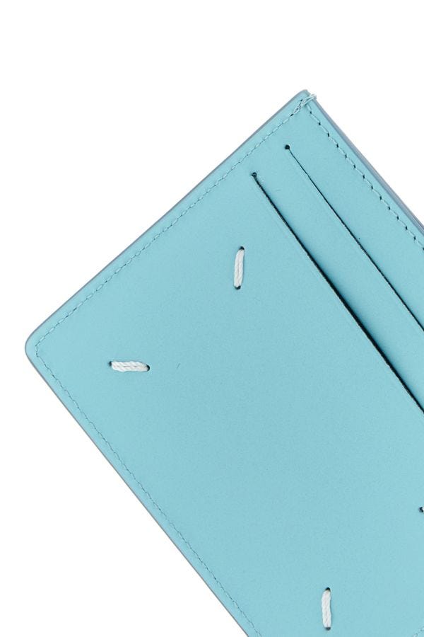 MAISON MARGIELA | Light-blue leather Four Stitches cardholder