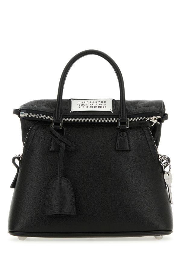 MAISON MARGIELA | Black leather mini 5AC handbag