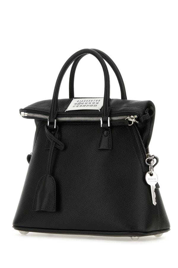 MAISON MARGIELA | Black leather mini 5AC handbag