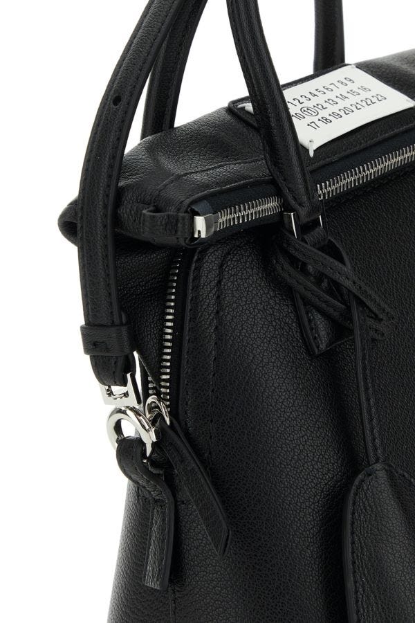 MAISON MARGIELA | Black leather mini 5AC handbag