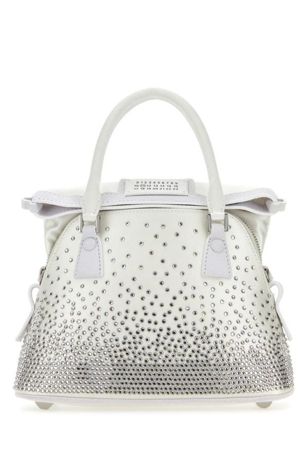 MAISON MARGIELA | White satin micro 5AC Classique handbag