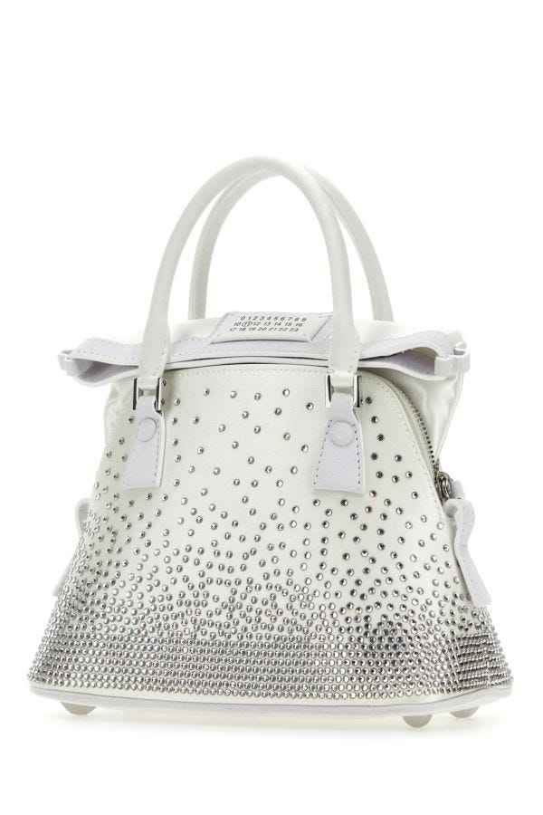 MAISON MARGIELA | White satin micro 5AC Classique handbag
