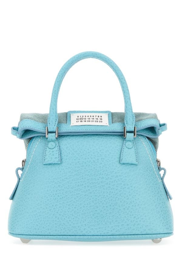 MAISON MARGIELA | Light blue leather micro 5AC handbag