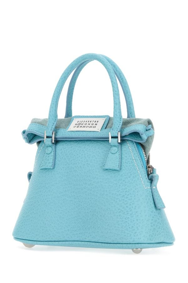 MAISON MARGIELA | Light blue leather micro 5AC handbag