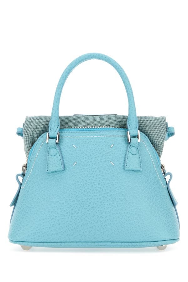 MAISON MARGIELA | Light blue leather micro 5AC handbag