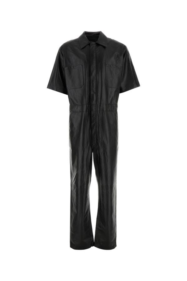 GIVENCHY | Black leather jumpsuit