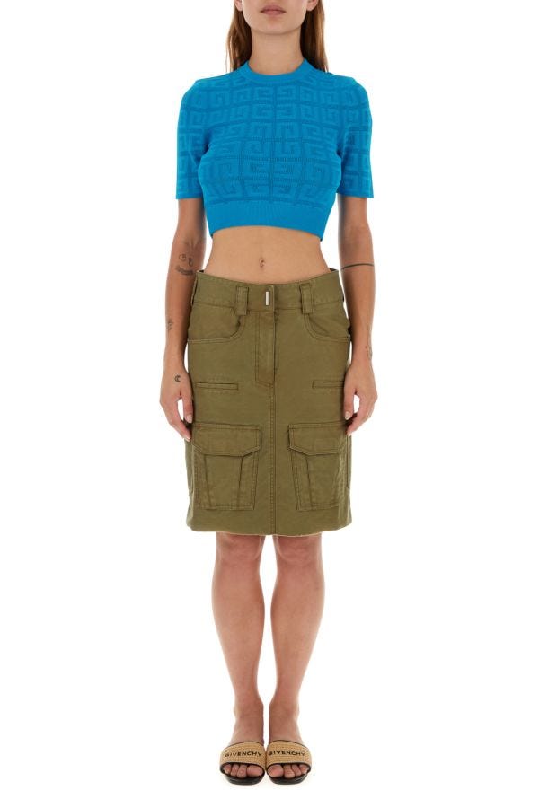 GIVENCHY | Army green cotton skirt