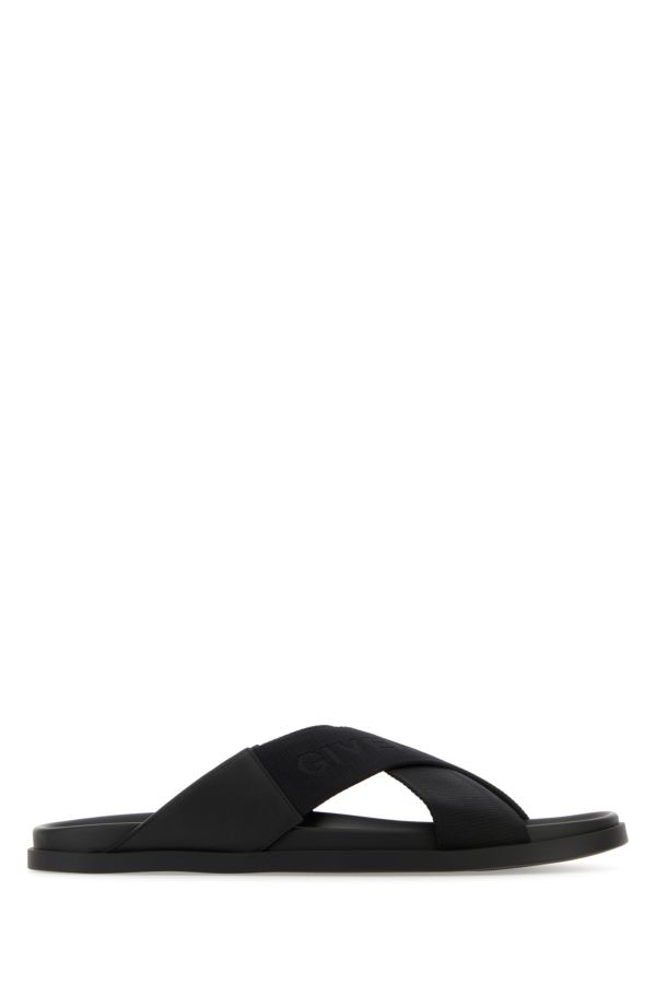 GIVENCHY | Black fabric slippers