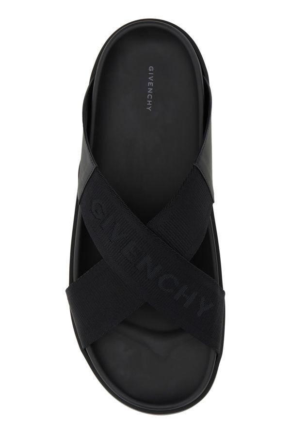 GIVENCHY | Black fabric slippers