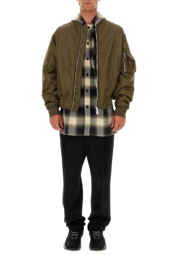 GIVENCHY | Embroidered flanel oversize shirt