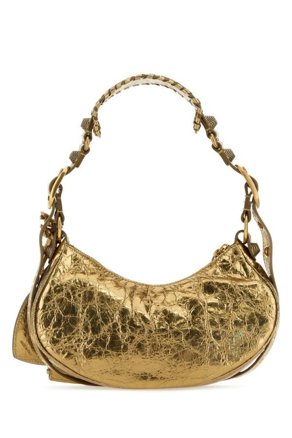 BALENCIAGA | Gold nappa leather Le Cagole XS shoulder bag