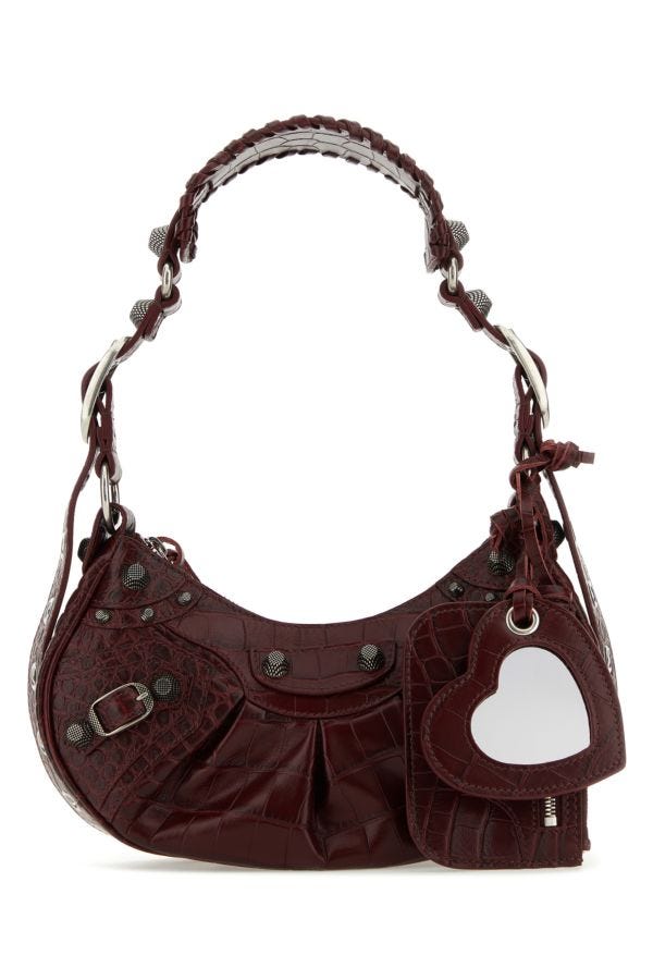 BALENCIAGA | Grape leather Le Cagole XS shoulder bag