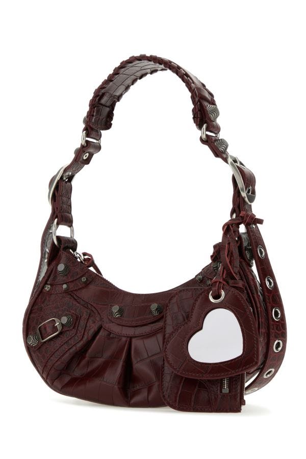 BALENCIAGA | Grape leather Le Cagole XS shoulder bag