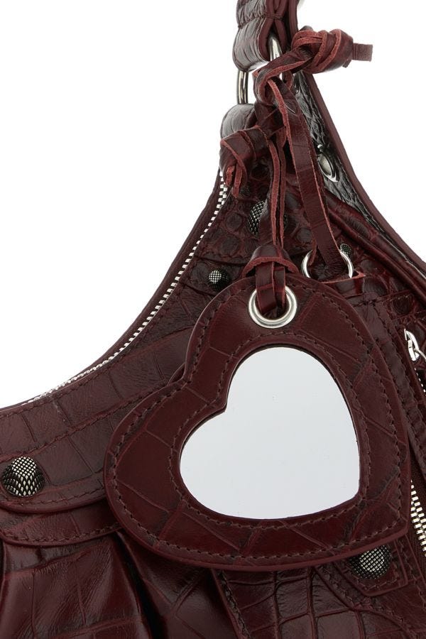 BALENCIAGA | Grape leather Le Cagole XS shoulder bag