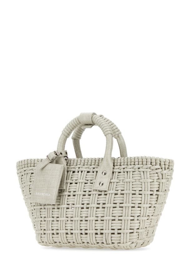 BALENCIAGA | Sand raffia Bistro XS handbag