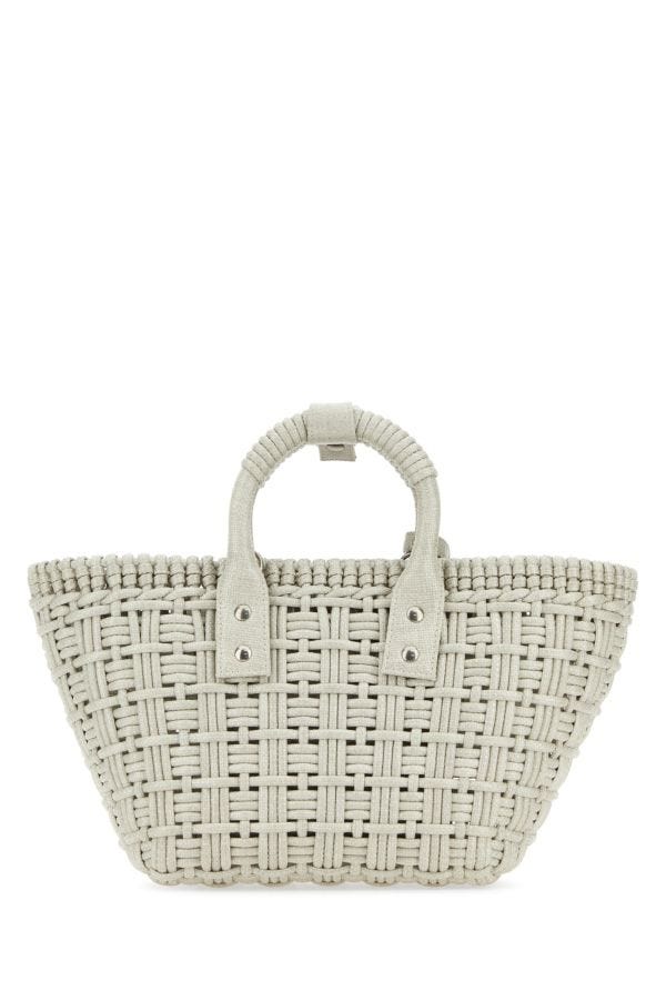 BALENCIAGA | Sand raffia Bistro XS handbag