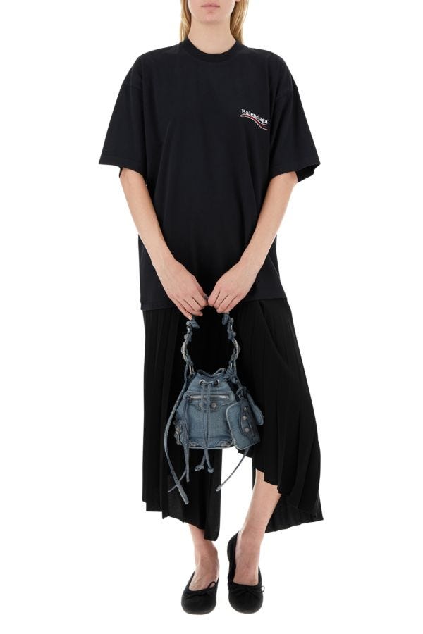 BALENCIAGA | Denim Le Cagole XS bucket bag