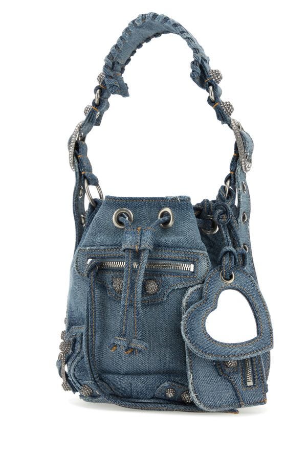 BALENCIAGA | Denim Le Cagole XS bucket bag