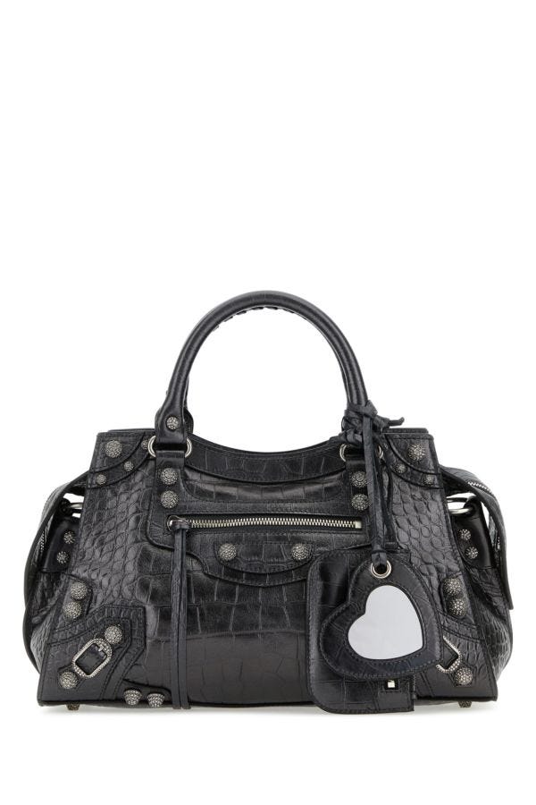BALENCIAGA | Lead leather Neo Cagole City S handbag