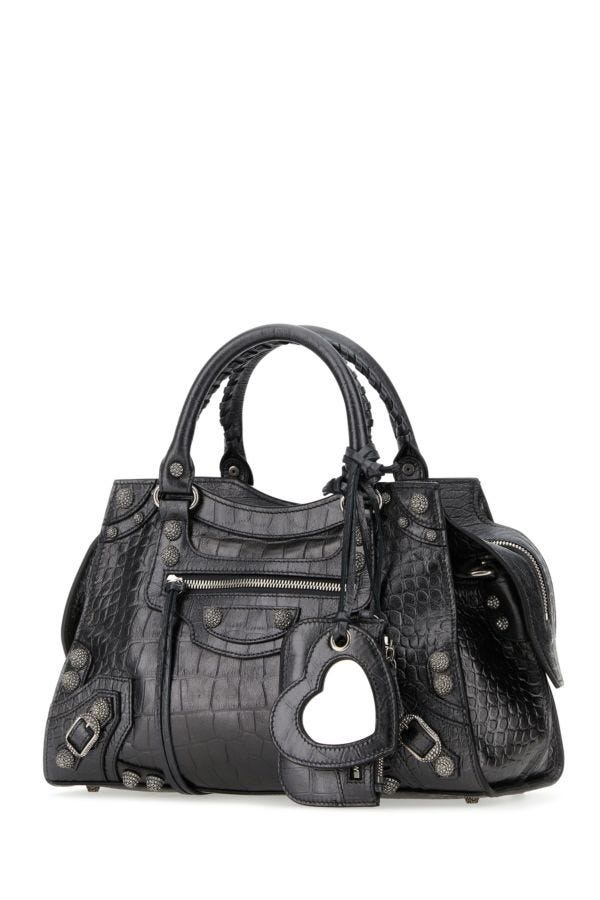 BALENCIAGA | Lead leather Neo Cagole City S handbag