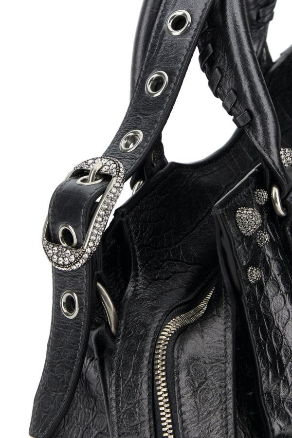 BALENCIAGA | Lead leather Neo Cagole City S handbag