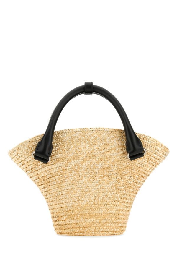 BALENCIAGA | Straw mini Beach handbag