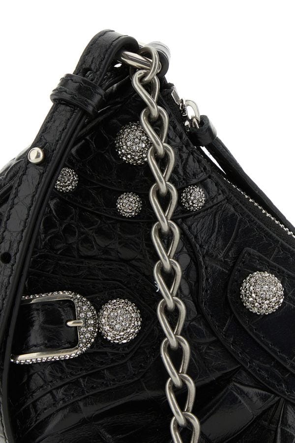 BALENCIAGA | Black leather Le Cagole mini handbag