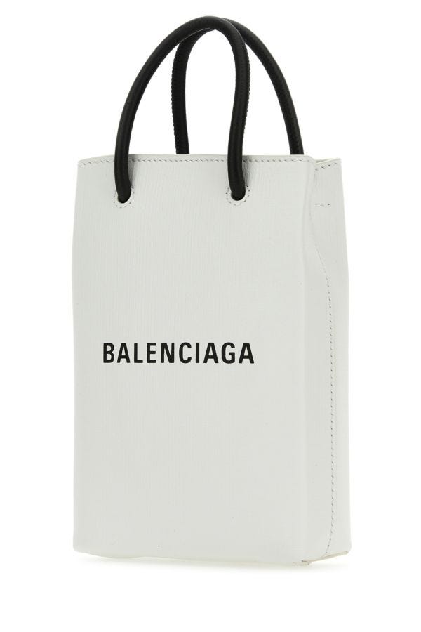 BALENCIAGA | White leather phone case