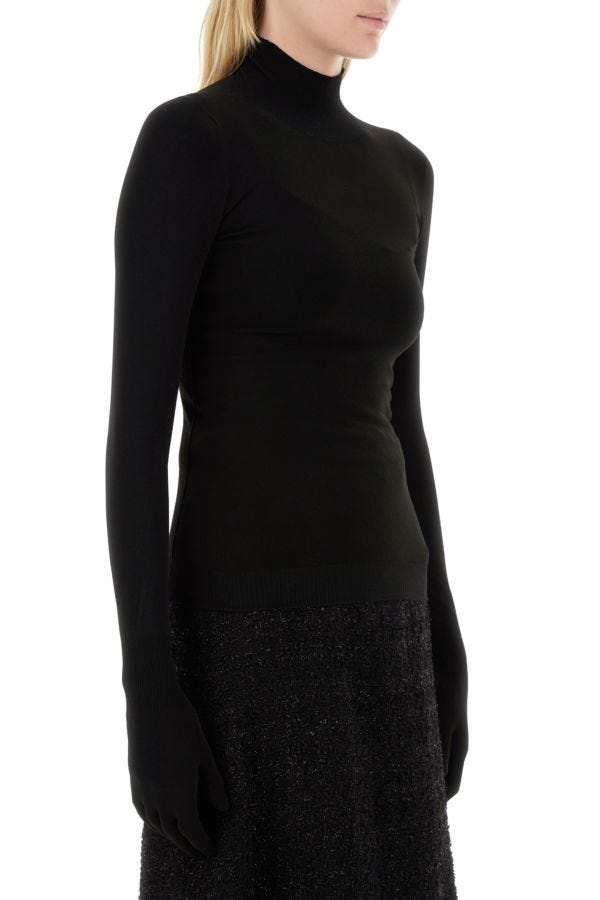 BALENCIAGA | Black stretch nylon sweater