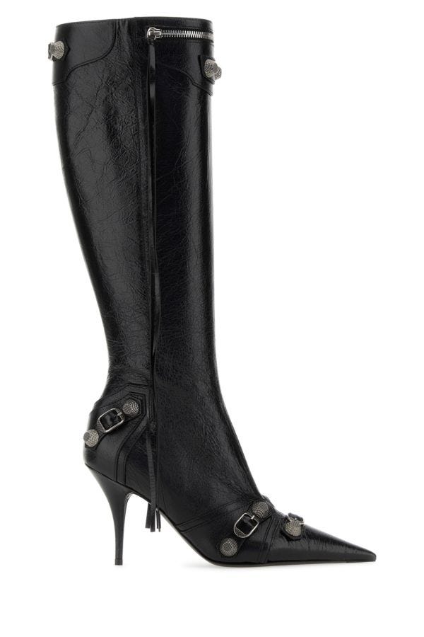 BALENCIAGA | Black leather Cagole boots