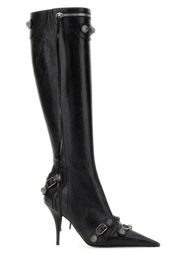 BALENCIAGA | Black leather Cagole boots