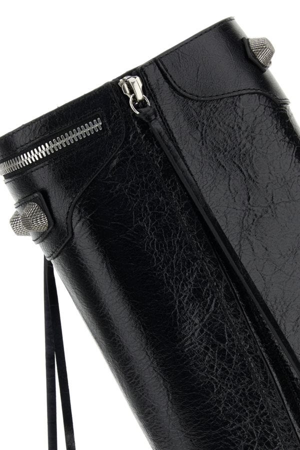 BALENCIAGA | Black leather Cagole boots
