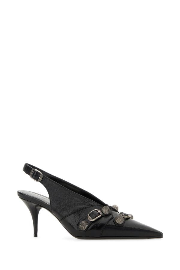 BALENCIAGA | Black leather Cagole pumps