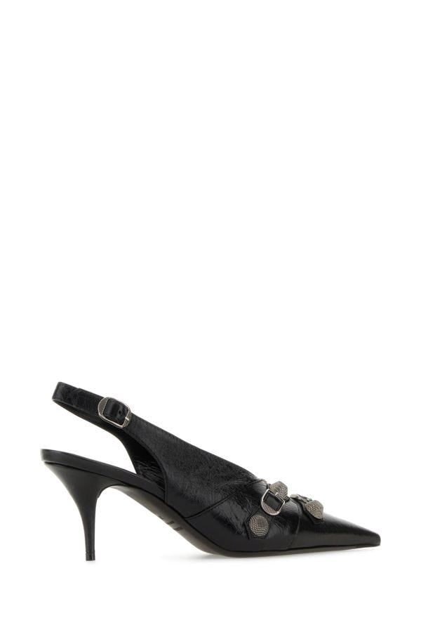 BALENCIAGA | Black leather Cagole pumps