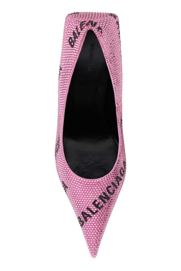 BALENCIAGA | Embellished suede Square Knife pumps