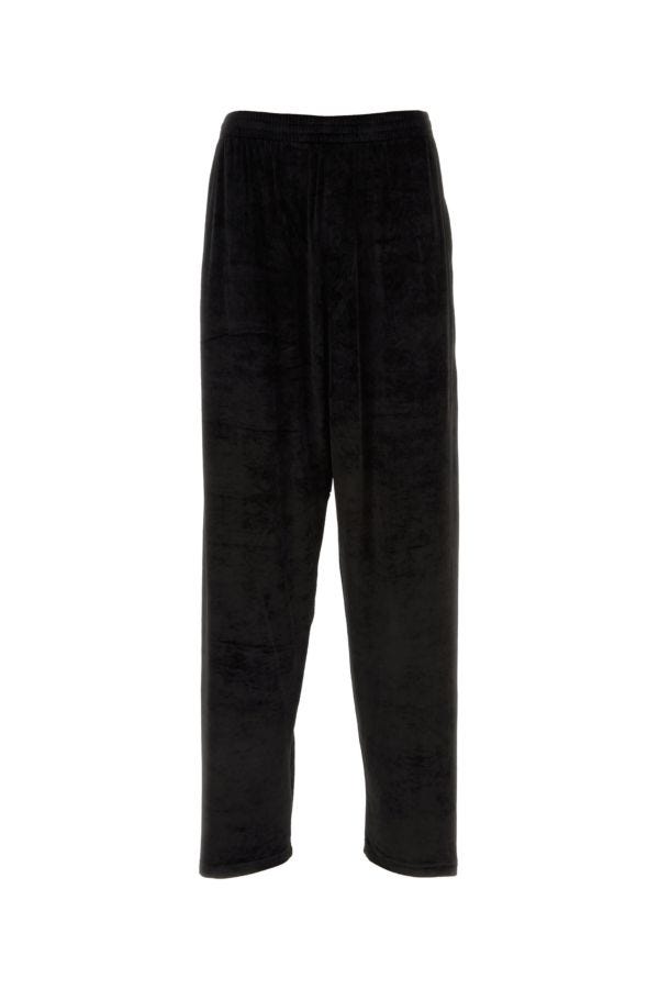 BALENCIAGA | Black stretch velvet baggy pant
